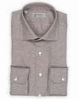 Robert Old - Brown Wool & Cashmere Slim Fit Shirt L/S SHIRTS Robert Old