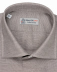 Robert Old - Brown Wool & Cashmere Slim Fit Shirt L/S SHIRTS Robert Old