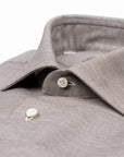 Robert Old - Brown Wool & Cashmere Slim Fit Shirt L/S SHIRTS Robert Old