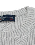 Robert Old - Ice Grey Diamond Knit Wool Blend Crewneck Jumper KNITWEAR Robert Old