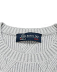 Robert Old - Ice Grey Diamond Knit Wool Blend Crewneck Jumper KNITWEAR Robert Old