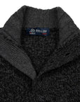 Robert Old - Charcoal Black Melange Buttoned-Neck Wool Jumper KNITWEAR Robert Old