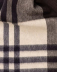Robert Old - Coffee & Cream Checked Ripple Cashmere Scarf SCARVES Robert Old