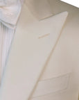Robert Old - Cream Micro-Pattern Wool & Silk Tuxedo Jacket JACKETS Robert Old