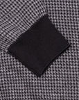 Robert Old - Grey Dogtooth Cashmere & Silk Zip-Neck Polo KNITWEAR Robert Old