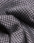 Robert Old - Grey Dogtooth Cashmere & Silk Zip-Neck Polo KNITWEAR Robert Old