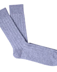 Robert Old - Grey Cashmere Blend Ribbed Socks SOCKS Robert Old