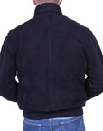 Robert Old - Midnight Blue Calf Suede Bomber Jacket LEATHERS Robert Old