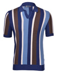 Robert Old - Multicolour Striped Knitted Cotton Polo Shirt S/S POLOS Robert Old