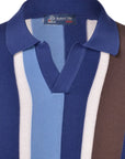 Robert Old - Multicolour Striped Knitted Cotton Polo Shirt S/S POLOS Robert Old
