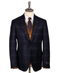 Robert Old - Navy Blue & Brown Check Wool & Cashmere Jacket JACKETS Robert Old