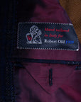 Robert Old - Navy Blue & Brown Check Wool & Cashmere Jacket JACKETS Robert Old