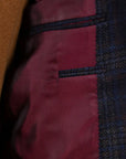 Robert Old - Navy Blue & Brown Check Wool & Cashmere Jacket JACKETS Robert Old