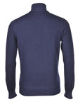 Robert Old - Navy Fine Knitted Wool Quarter Zip Sweater KNITWEAR Robert Old