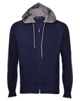 Robert Old - Navy Lightweight Cotton Cashmere Full Zip Hoodie KNITWEAR Robert Old