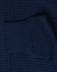 Robert Old - Navy Waffle Knit Full Zip Cardigan KNITWEAR Robert Old