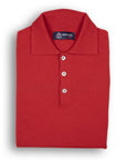 Robert Old - The Oban 3 button long sleeve Cashmere Polo Sweater - Chianti Red CASHMERE Robert Old