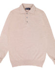 Robert Old - Linen Oban 3 button 2ply Cashmere Polo Sweater CASHMERE Robert Old