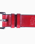 Robert Old - Red ‘Avon’ Bridle Hide Leather Belt BELTS/BRACES Robert Old
