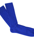 Robert Old - Royal Blue Cashmere Blend Ribbed Socks SOCKS Robert Old
