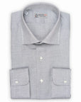Robert Old - White & Black Cotton Twill Slim Fit Shirt L/S SHIRTS Robert Old