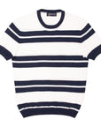 Robert Old - White & Navy Striped Towelling T-Shirt TEE SHIRTS Robert Old