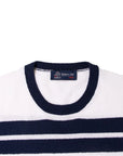 Robert Old - White & Navy Striped Towelling T-Shirt TEE SHIRTS Robert Old