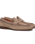 Santoni - Beige Suede Slip-On Loafers SHOES Santoni