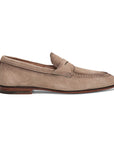 Santoni - Beige Suede Slip-On Loafers SHOES Santoni