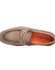 Santoni - Beige Suede Slip-On Loafers SHOES Santoni