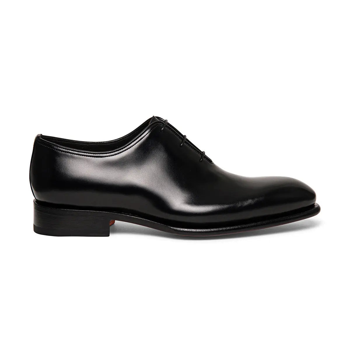 Santoni - Black Polished Leather Oxford Shoe SHOES Santoni