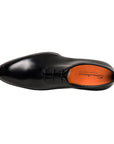 Santoni - Black Polished Leather Oxford Shoe SHOES Santoni