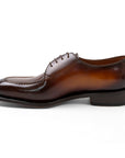 Santoni - Brown Hand-Aged Leather Derby Shoes SHOES Santoni