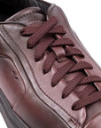 Santoni - Burgundy Leather Low-Top Sneaker SHOES Santoni