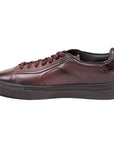 Santoni - Burgundy Leather Low-Top Sneaker SHOES Santoni