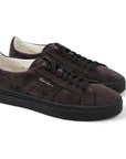 Santoni - Charcoal Suede Double Buckle Sneaker SHOES Santoni