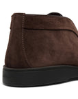 Santoni - Dark Brown Suede Desert Boots SHOES Santoni