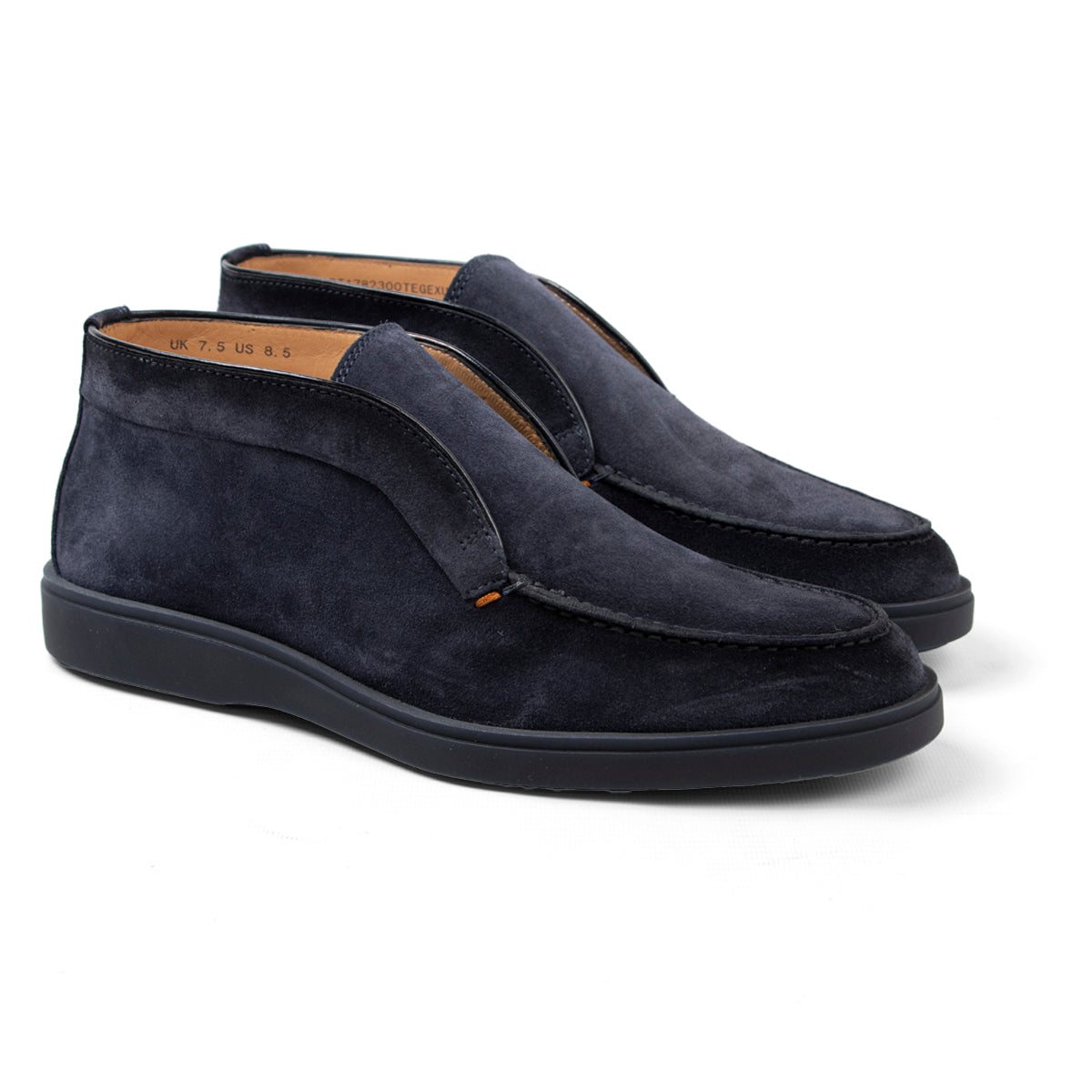 Santoni - Navy Blue Suede Desert Boots SHOES Santoni
