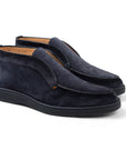 Santoni - Navy Blue Suede Desert Boots SHOES Santoni