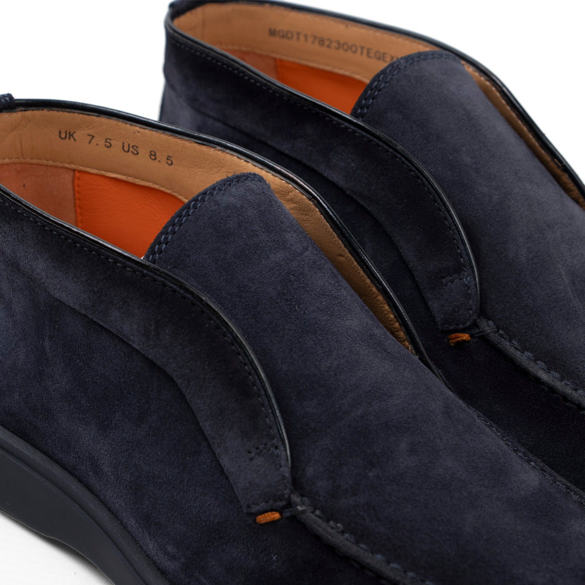 Santoni - Navy Blue Suede Desert Boots SHOES Santoni