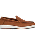 Santoni - Tan Nubuck Classic Slip-On Loafers SHOES Santoni