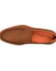 Santoni - Tan Nubuck Classic Slip-On Loafers SHOES Santoni