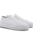 Santoni - White Leather Low-Top Sneakers SHOES Santoni