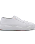 Santoni - White Leather Low-Top Sneakers SHOES Santoni