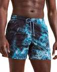 Vilebrequin - Blue ‘Ocean Print’ Moorise Stretch Swim Shorts SWIMWEAR Vilebrequin
