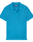 Vilebrequin - Calanque Blue Linen Pyramid Polo Shirt S/S POLOS Vilebrequin