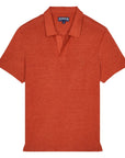 Vilebrequin - Tomette Red Linen Pyramid Polo Shirt S/S POLOS Vilebrequin