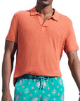 Vilebrequin - Tomette Red Linen Pyramid Polo Shirt S/S POLOS Vilebrequin