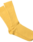 Robert Old - Yellow Gold Ribbed Cashmere Blend Socks SOCKS Robert Old