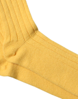 Robert Old - Yellow Gold Ribbed Cashmere Blend Socks SOCKS Robert Old
